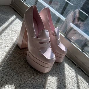 Pink Platform Loafers